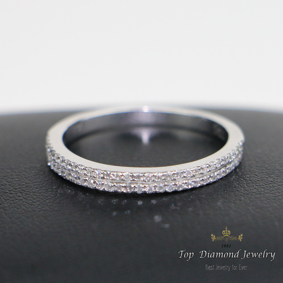 TGDJ Jewelry - 0.24ct 14k WG Diamond Eternity Wedding Ring SZ 5 7